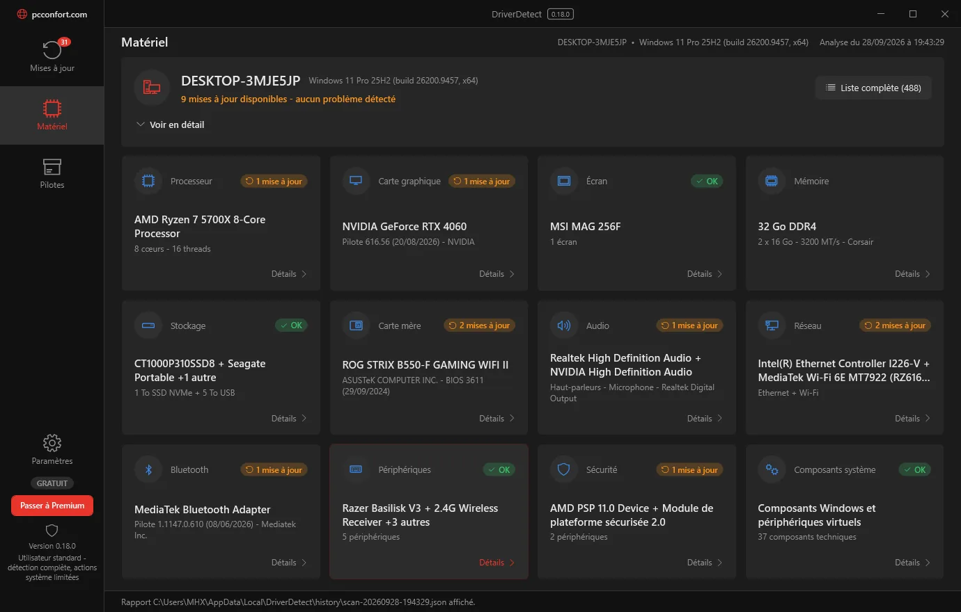 DriverDetect: the Hardware page as tiles