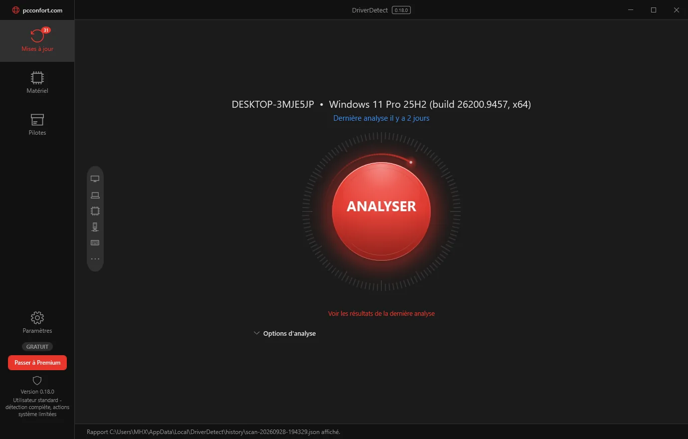 DriverDetect: the scan gauge at 33%, 4 sources queried in parallel